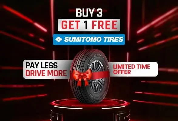 Buy 3 get 1 free on Sumitomo tyres