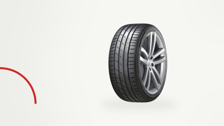 Low-profile performance tyre on a silver alloy wheel