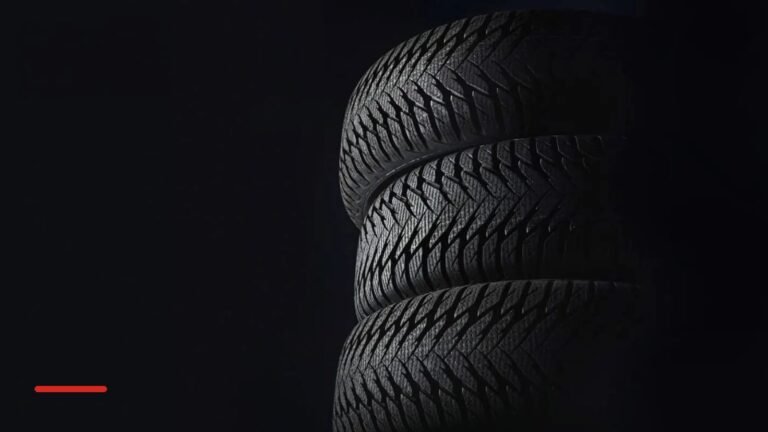 Stack of tyres in low light